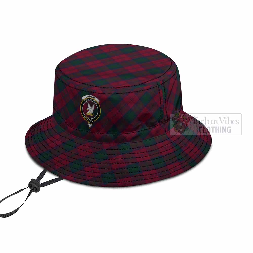Lindsay Tartan Fishing Hat with Family Crest