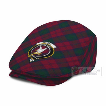 Lindsay Tartan Flat Cap, Jeff Cap Cross Style with Family Crest