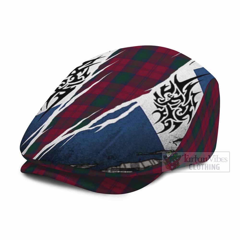 Lindsay Tartan Flat Cap, Jeff Cap Scotland Flag Ripped Tribal Design
