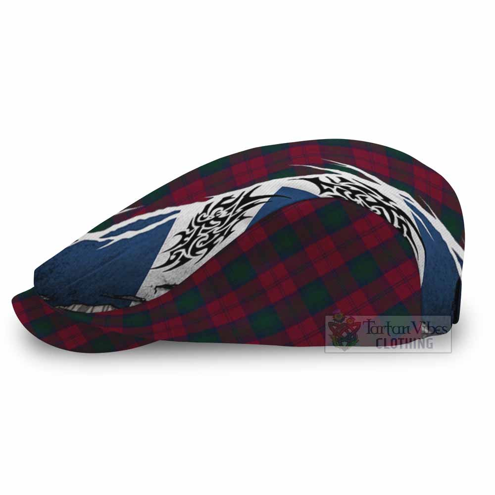 Lindsay Tartan Flat Cap, Jeff Cap Scotland Flag Ripped Tribal Design
