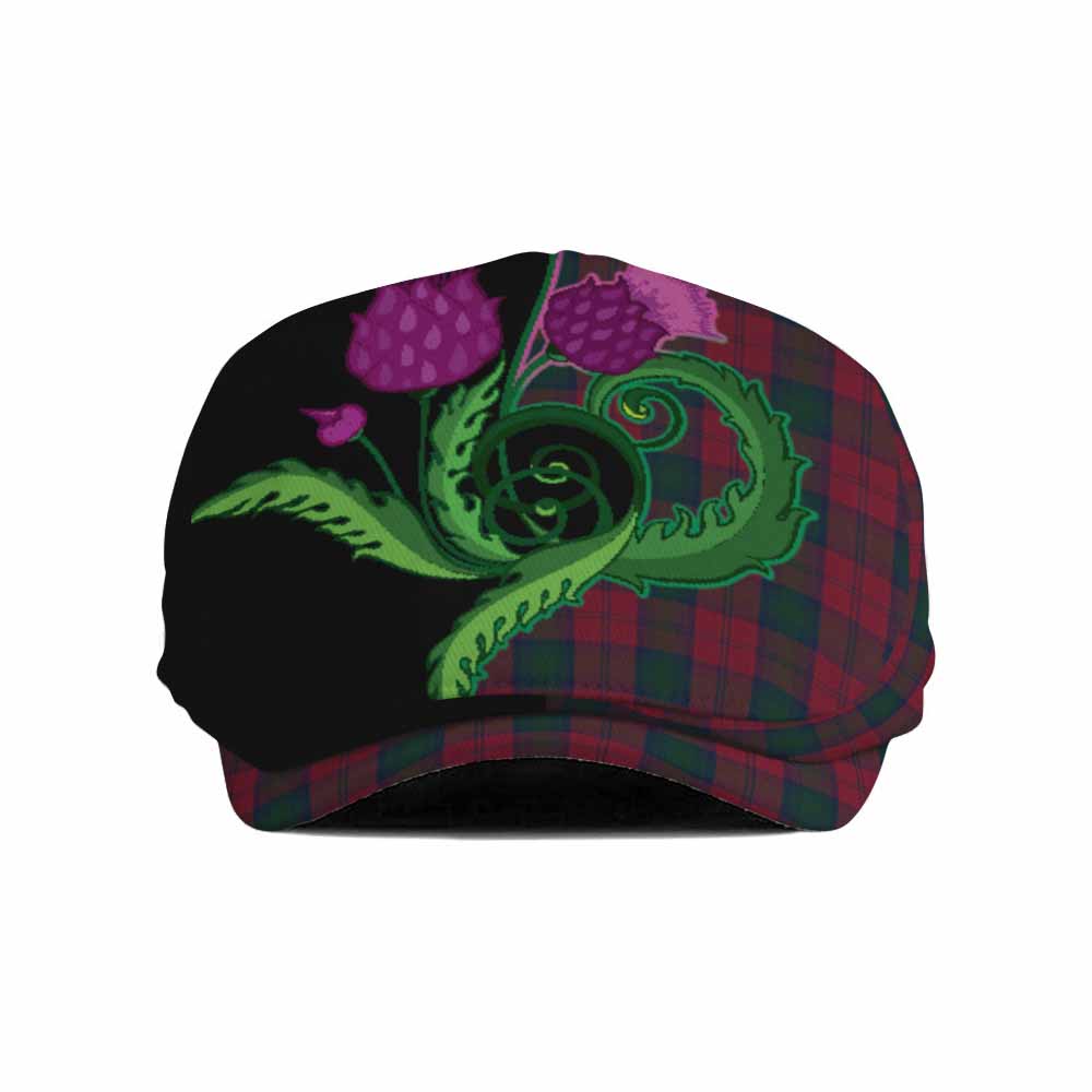 Lindsay Tartan Flat Cap, Jeff Cap Traditional Scottish Thistle