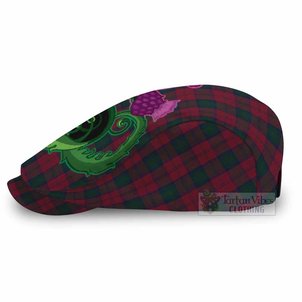 Lindsay Tartan Flat Cap, Jeff Cap Traditional Scottish Thistle