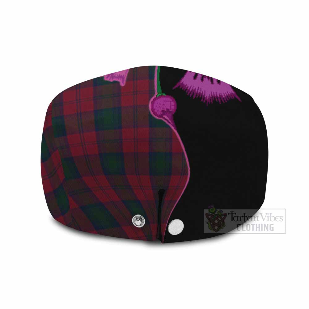 Lindsay Tartan Flat Cap, Jeff Cap Traditional Scottish Thistle