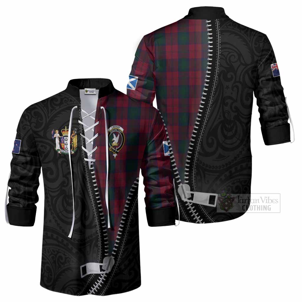 Lindsay Tartan Ghillie Shirt New Zealand Pattern Unique Zipper Stylized