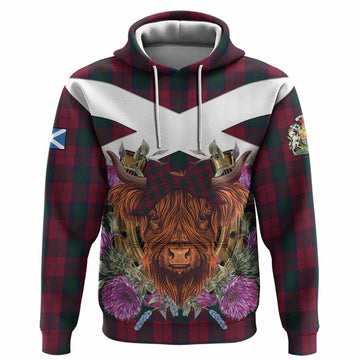Lindsay Tartan Hoodie Scottish Thistle Heilan Coo