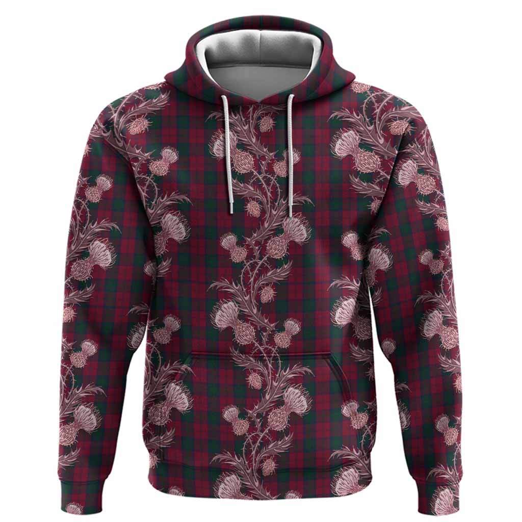 Lindsay Tartan Hoodie Seamless Scottish Thistle Flowers