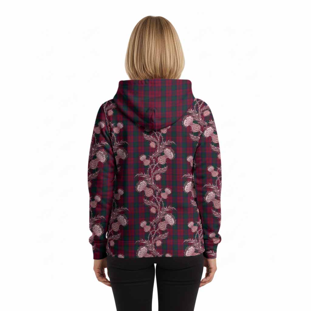 Lindsay Tartan Hoodie Seamless Scottish Thistle Flowers