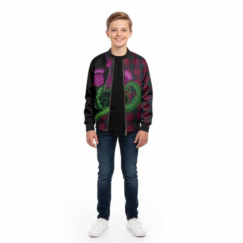 Lindsay Tartan Kid Bomber Jacket Traditional Scottish Thistle