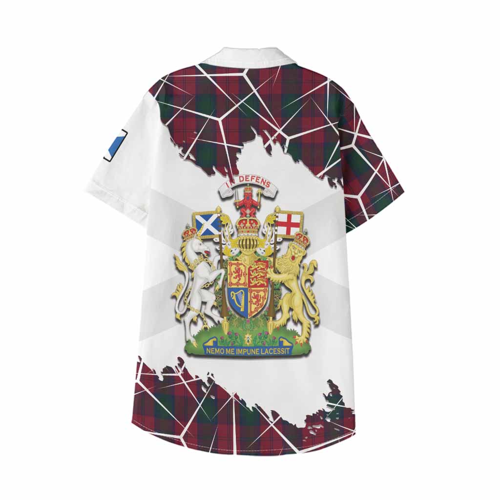 Lindsay Tartan Kid Hawaiian Shirt with Family Crest and Lion Rampant Grunge Style