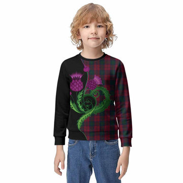 Lindsay Tartan Kid Knitted Sweatshirt Traditional Scottish Thistle
