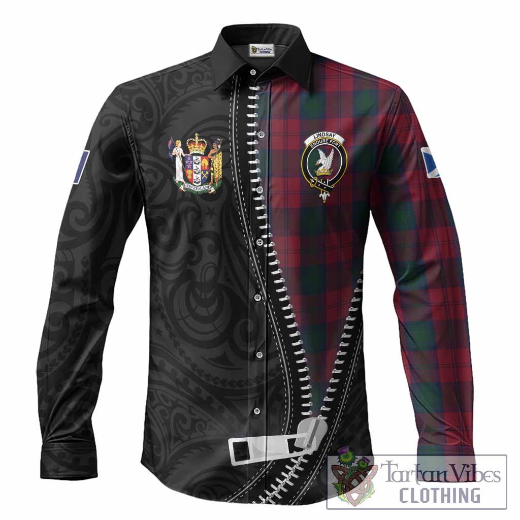 Lindsay Tartan Long Sleeve Button Shirts New Zealand Pattern Unique Zipper Stylized