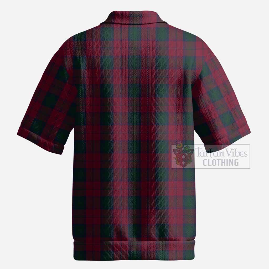Lindsay Tartan Men’s Polo Sweater Top with Family Crest