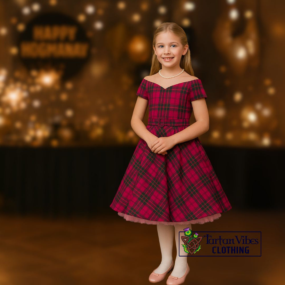 Lindsay Tartan Party Dress with White Tights