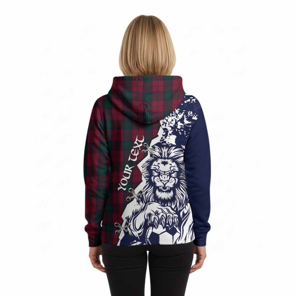 Lindsay Tartan Scottish Hoodie Angry Lion With Soccer Ball Style