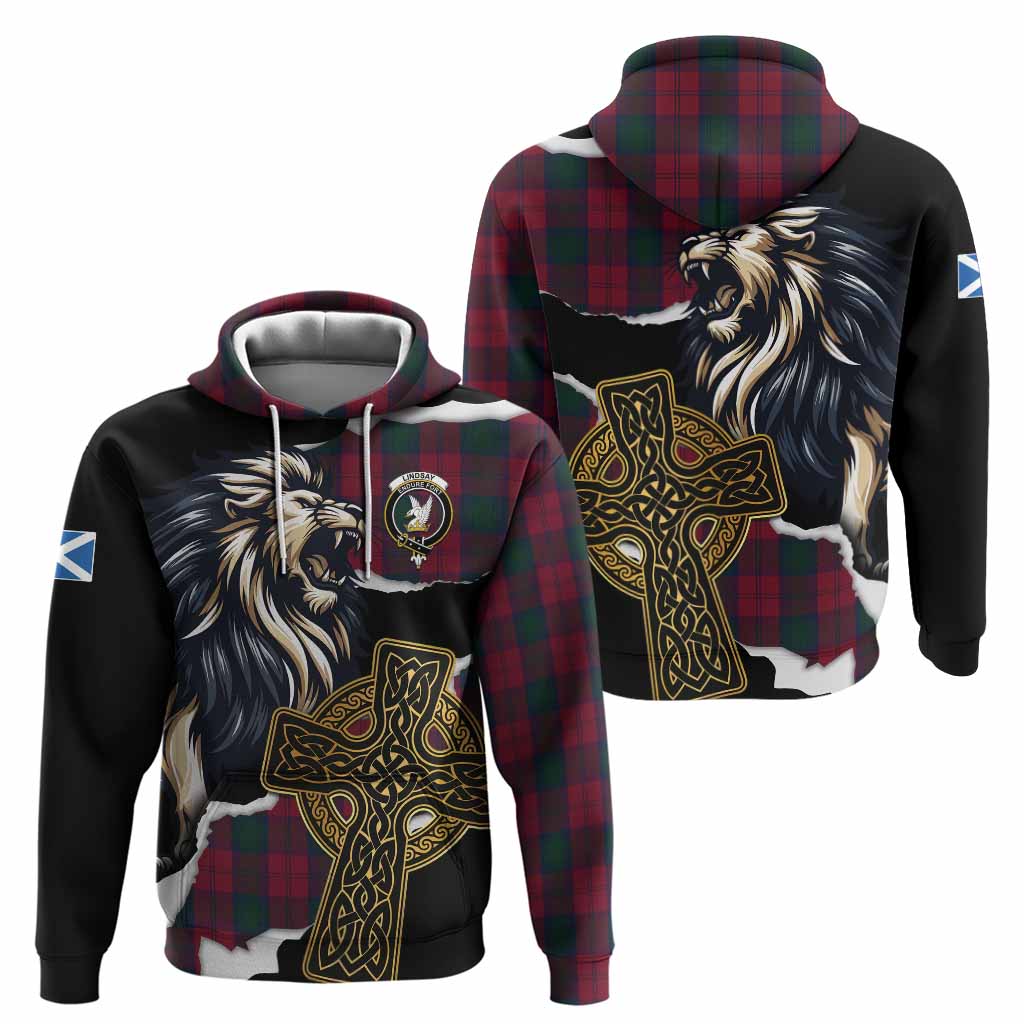 Lindsay Tartan Scottish Hoodie Lion Celtic Heritage