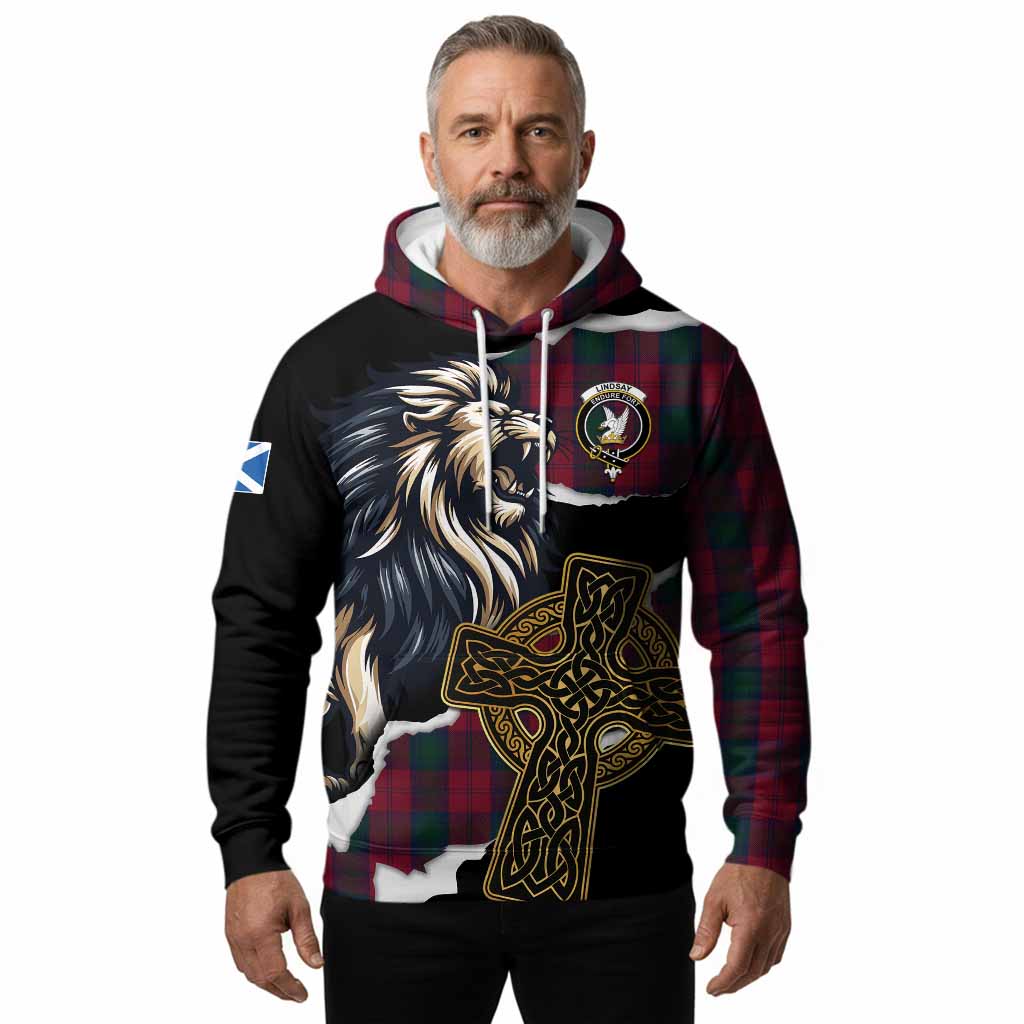 Lindsay Tartan Scottish Hoodie Lion Celtic Heritage