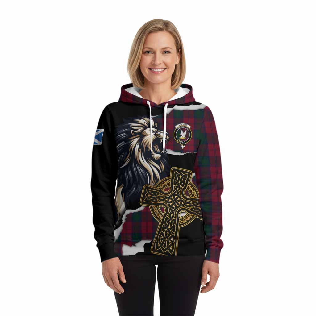 Lindsay Tartan Scottish Hoodie Lion Celtic Heritage