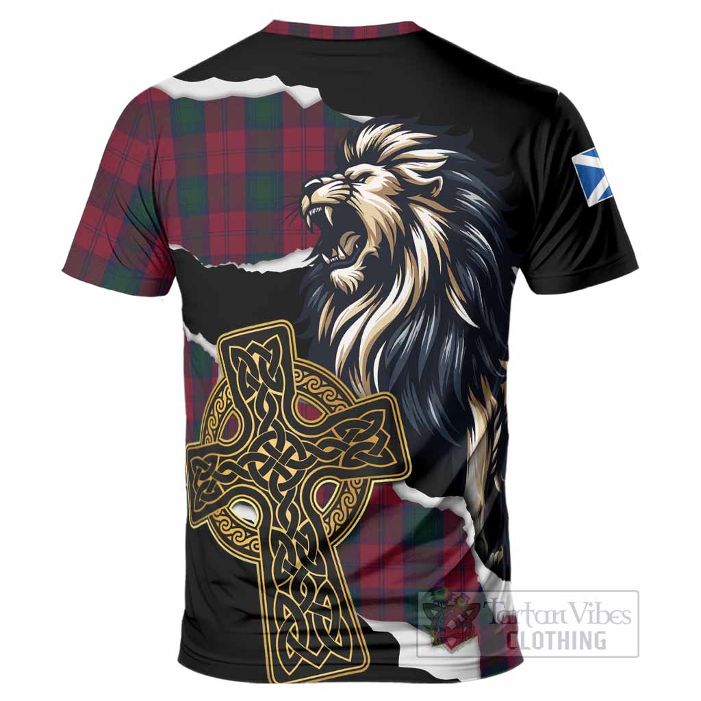 Lindsay Tartan Scottish T-Shirt Lion Celtic Heritage