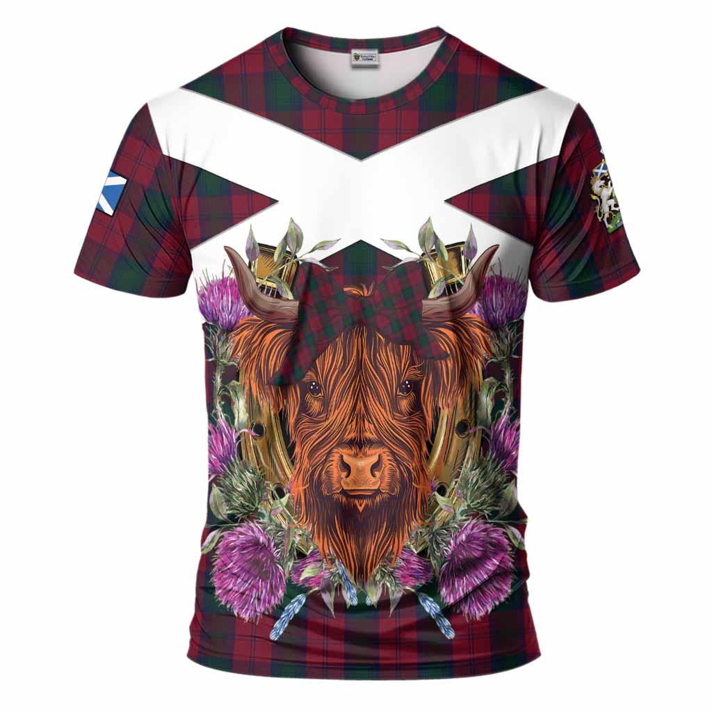 Lindsay Tartan T-Shirt Scottish Thistle Heilan Coo