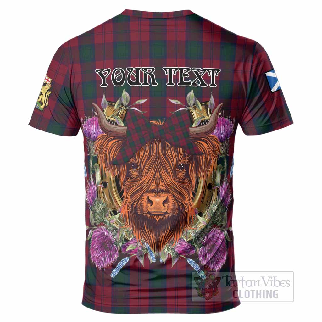 Lindsay Tartan T-Shirt Scottish Thistle Heilan Coo