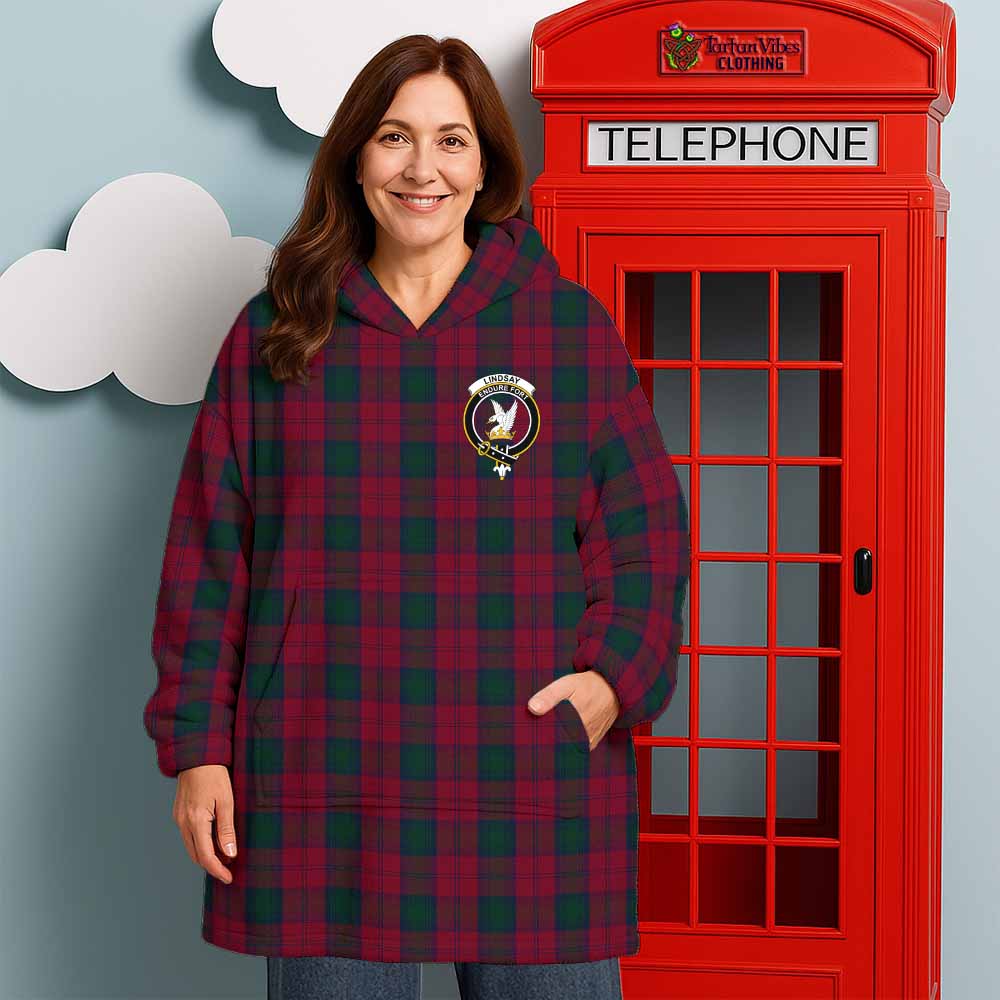 Lindsay Tartan Wearable Blanket with Family Crest - Tartan Vibes Clothing