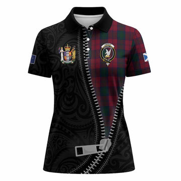 Lindsay Tartan Women Polo Shirt New Zealand Pattern Unique Zipper Stylized