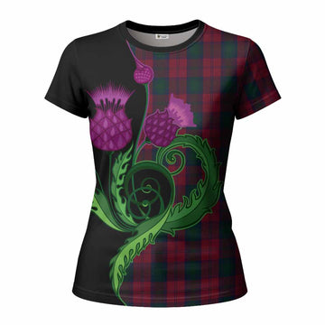 Lindsay Tartan Women T shirt Traditional Scottish Thistle
