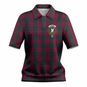 Lindsay Tartan Women’s Polo Sweater Top with Family Crest