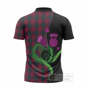 Lindsay Tartan Zipper Polo Shirt Traditional Scottish Thistle