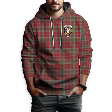 Lindsay Weathered Tartan Hoodie with Family Crest