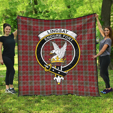 Lindsay Weathered Tartan Quilt with Family Crest