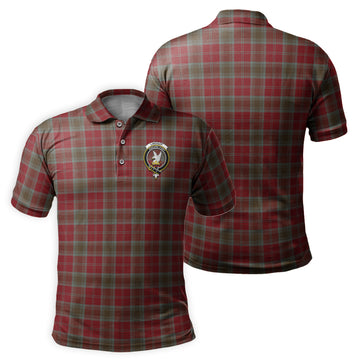 Lindsay Weathered Tartan Men's Polo Shirt with Family Crest