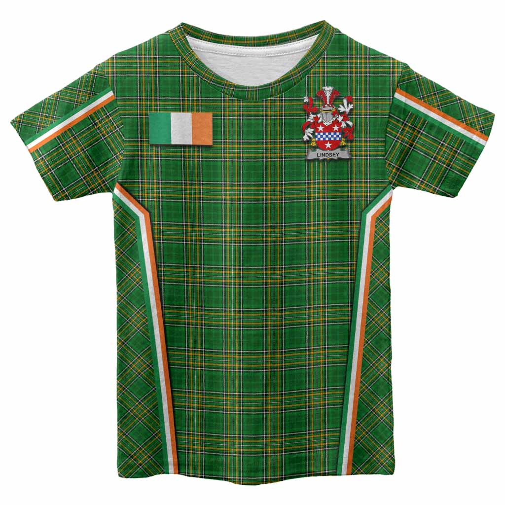 Lindsey Irish Clan Coat of Arm Tartan Kid T-shirt Flag Style