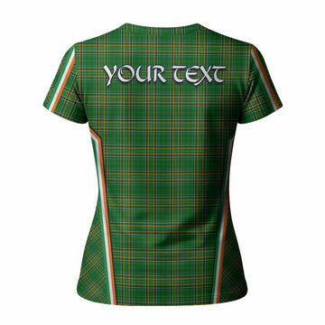 Lindsey Irish Clan Coat of Arm Tartan Women T shirt Flag Style