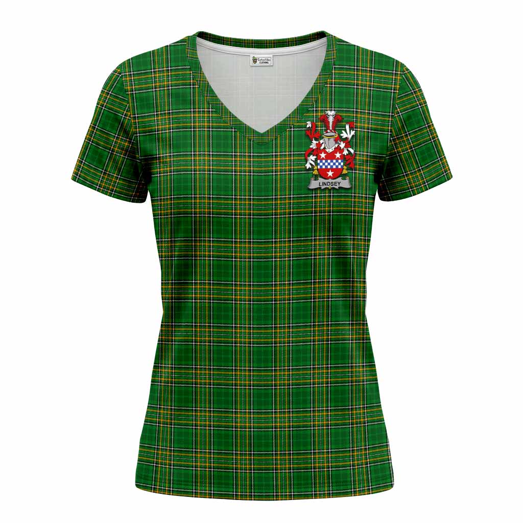 Lindsey Irish Coat of Arms Tartan Women T shirt