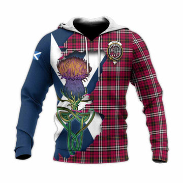 Little Tartan Family Crest Knitted Hoodie Scottish Thistle Celtic Inspired
