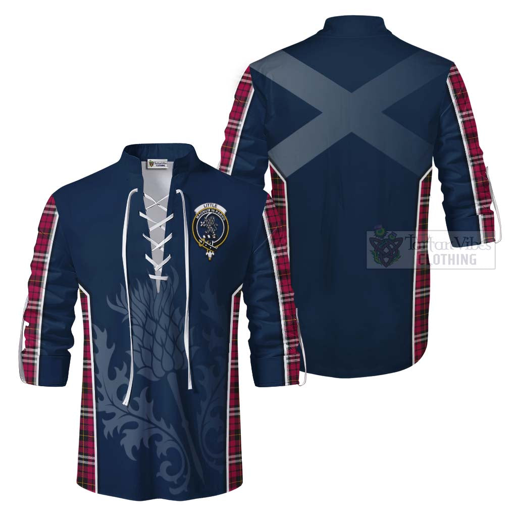 Tartan Vibes Clothing Little Tartan Ghillie Kilt Shirt with Family Crest and Scottish Thistle Vibes Sport Style