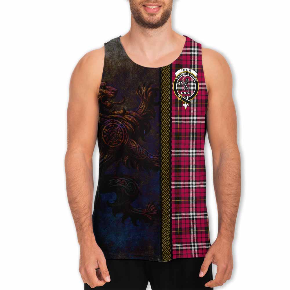 Tartan Vibes Clothing Little Tartan Family Crest Men's Tank Top Alba Gu Brath Be Brave Lion Ancient Style