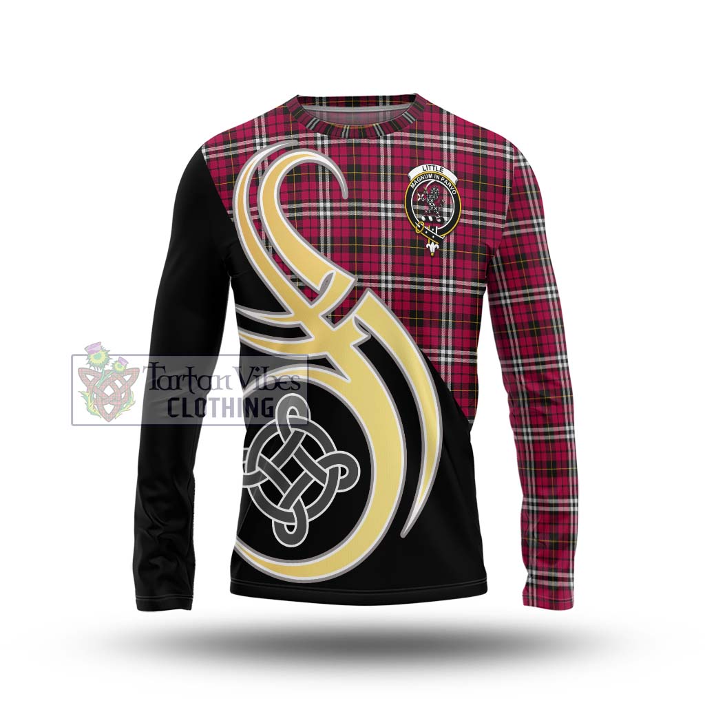 Little Tartan Long Sleeve T-Shirt with Family Crest and Celtic Symbol Style Unisex - Tartan Vibes Clothing