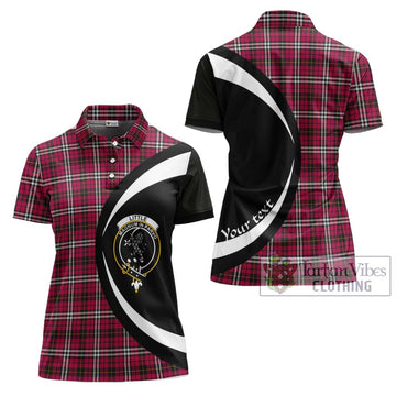 Little Tartan Women's Polo Shirt with Family Crest Circle Style