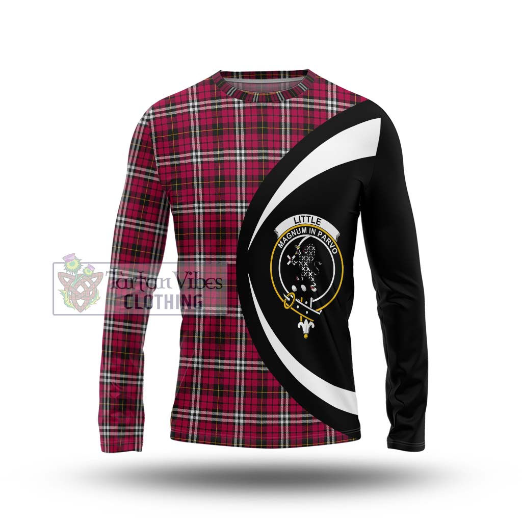 Little Tartan Long Sleeve T-Shirt with Family Crest Circle Style Unisex - Tartan Vibes Clothing