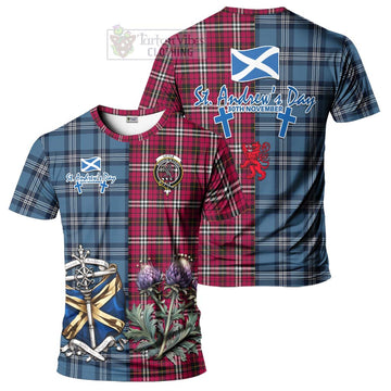 Tartan Vibes Clothing Little Tartan T-Shirt Happy St. Andrew's Day Half Tartan Style