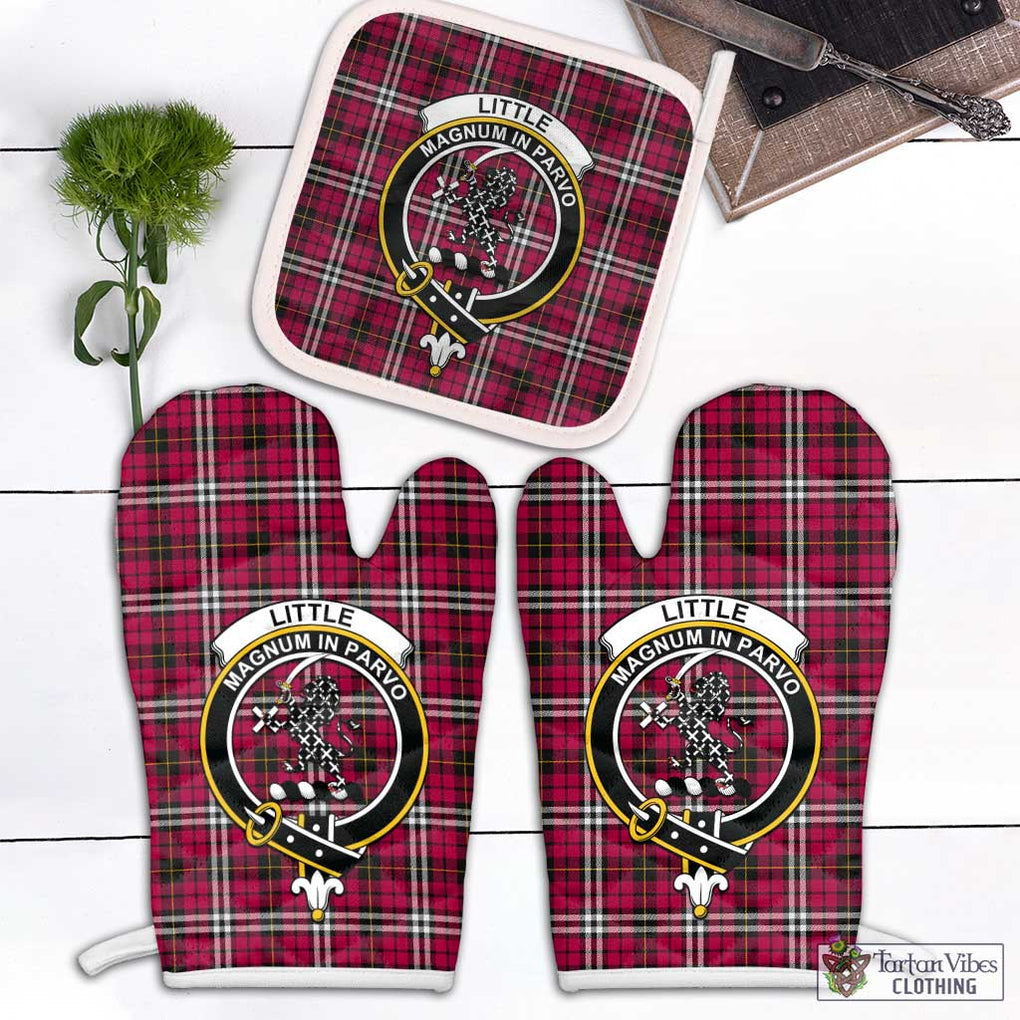 Little Tartan Combo Oven Mitt & Pot-Holder with Family Crest Combo 1 Oven Mitt & 1 Pot-Holder White - Tartan Vibes Clothing