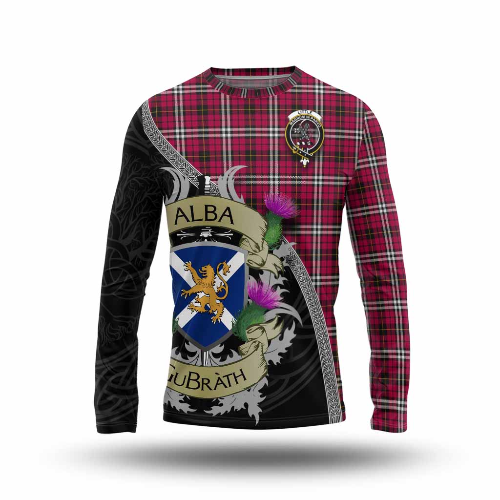 Tartan Vibes Clothing Little Tartan Family Crest Long Sleeve T-Shirt Lion Rampant Royal Thistle Shield Celtic Inspired