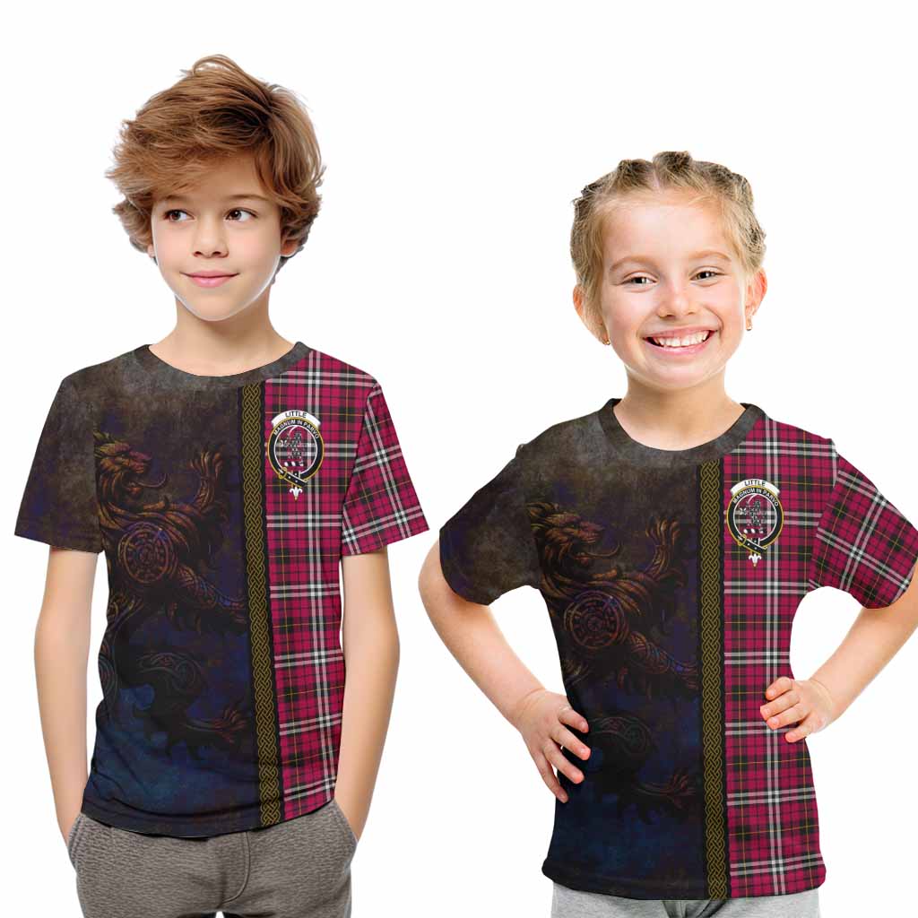 Tartan Vibes Clothing Little Tartan Family Crest Kid T-Shirt Alba Gu Brath Be Brave Lion Ancient Style