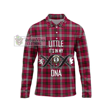 Little Tartan Long Sleeve Polo Shirt with Family Crest DNA In Me Style Unisex - Tartanvibesclothing Shop