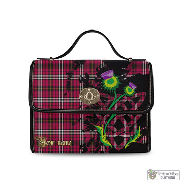 Little Tartan Waterproof Canvas Bag with Scotland Map and Thistle Celtic Accents