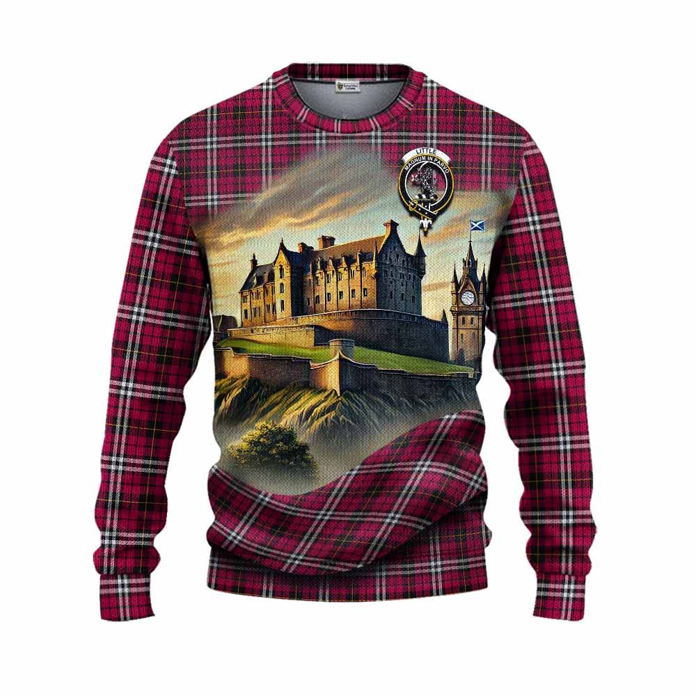 Tartan Vibes Clothing Little Tartan Family Crest Knitted Sweater with Scottish Ancient Castle Style