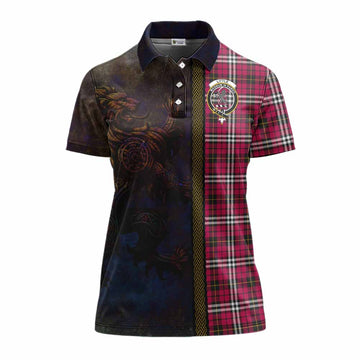 Little Tartan Family Crest Women's Polo Shirt Alba Gu Brath Be Brave Lion Ancient Style