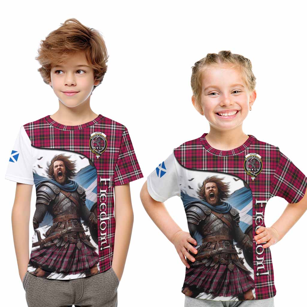 Tartan Vibes Clothing Little Crest Tartan Kid T-Shirt Inspired by the Freedom of Scottish Warrior